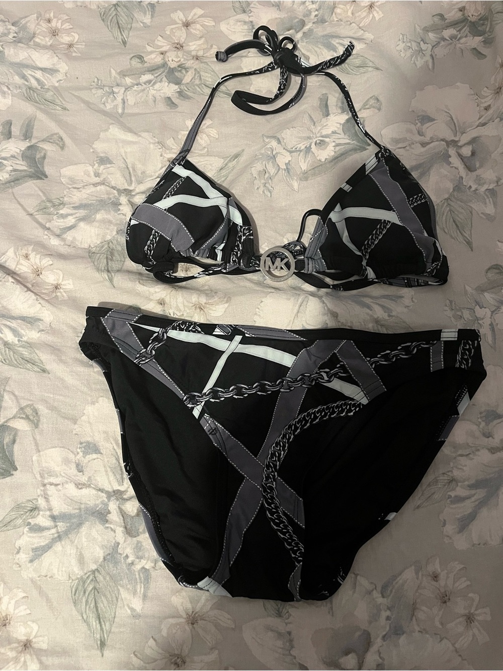 👙Michael Kors Geometric ChainsTriangle Bikini 👙